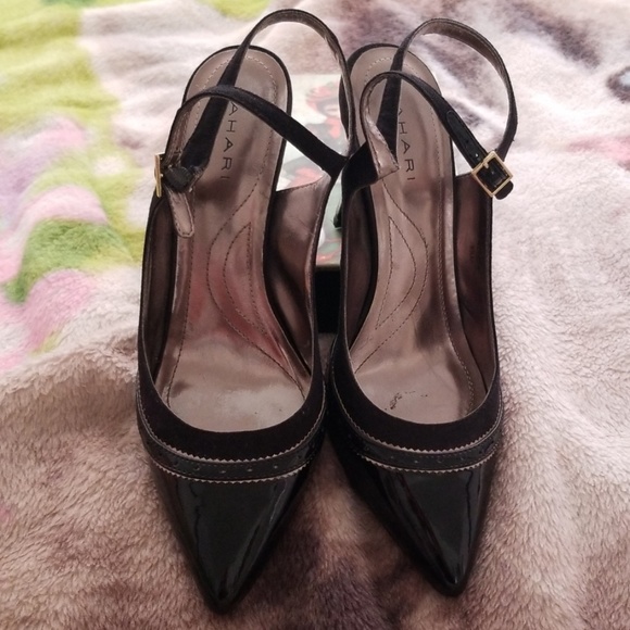 Tahari Black Slingback Heels Size 10 - Picture 7 of 8